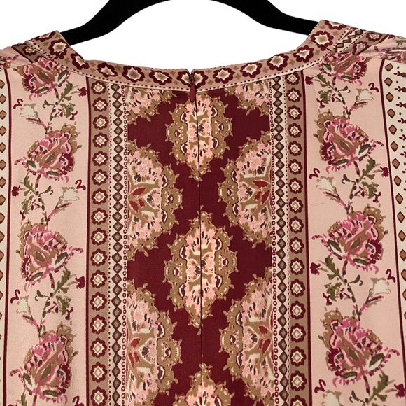 Gal Meets Glam Liza Charmeuse Pink/Burgundy Midi Dress Size 2 Petite‎ - Picture 7 of 9